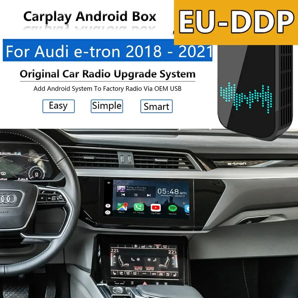 Radio Carplay upgrade Android Auto Audio For Audi e-tron 2018 - 2021 USB Apple Wireless AI Box Car Multimedia Player Mirror Link