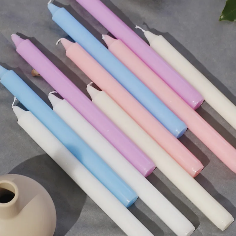 4pcs Classic Candles European Western Food Smokeless Odorless Rod Wax Romantic Wedding Birthday Party Blessing Long Rod Candle