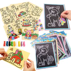 20Pcs/10Pcs Magic Scratch Art Doodle Pad Sand Painting Cards Early Educational Learning Creative Drawing Toys for Children