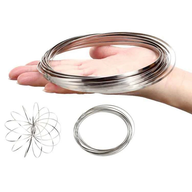 Colorful Spinner Stainless Steel Flow Toy Amazing Flowing Arm Ring Toys Spring Toy Stage Magic Wristband Decompression Toy