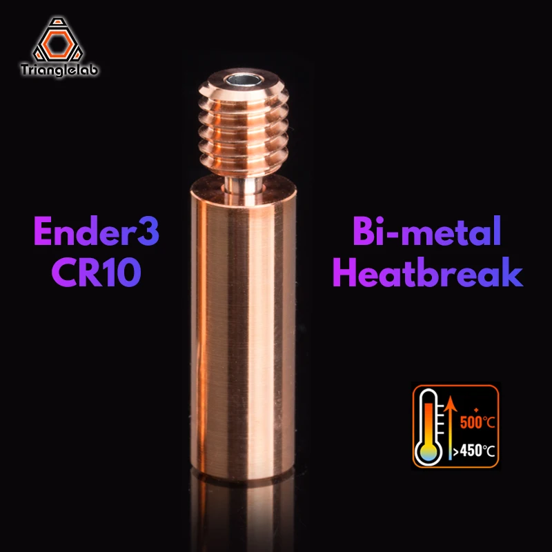 R Trianglelab Ender3 CR10 Copper Alloy Bi-Metal Heatbreak 27.5MM Length M6 Thread For ENDER 5/3 CR-10S 1.75MM Filament Smooth