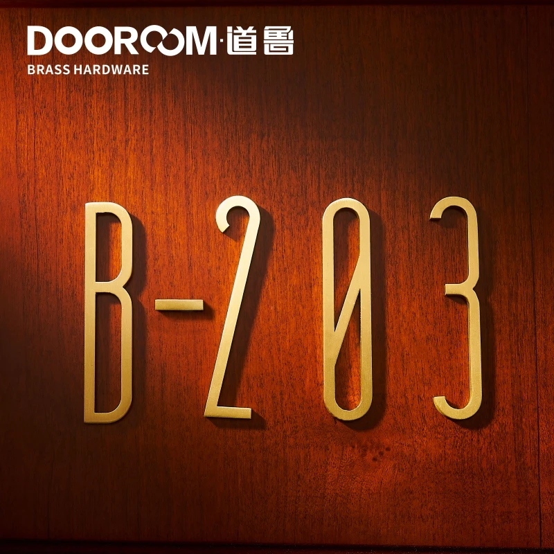 Doroom kreatywne mosiężne cyfry 0-9 dla płyta drzwi numeru domu numer pokoju hotelowego numer piętra dekoracja willi szyld — zdjęcie 5