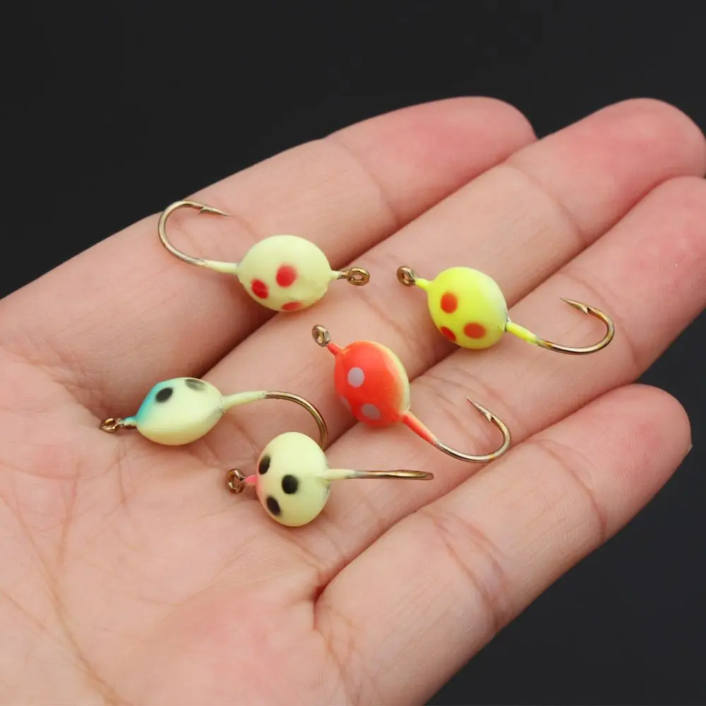 2Pcs/Lot Winter Ice Fishing Lure 25mm/3g AD-Sharp Mini Metal Lead Head Hook Bait Jigging Fishing Barbed Hook