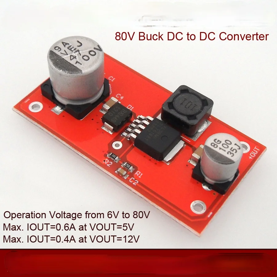 DC-DC power module wide voltage input 6-80v to 5V 12V 400mA buck module