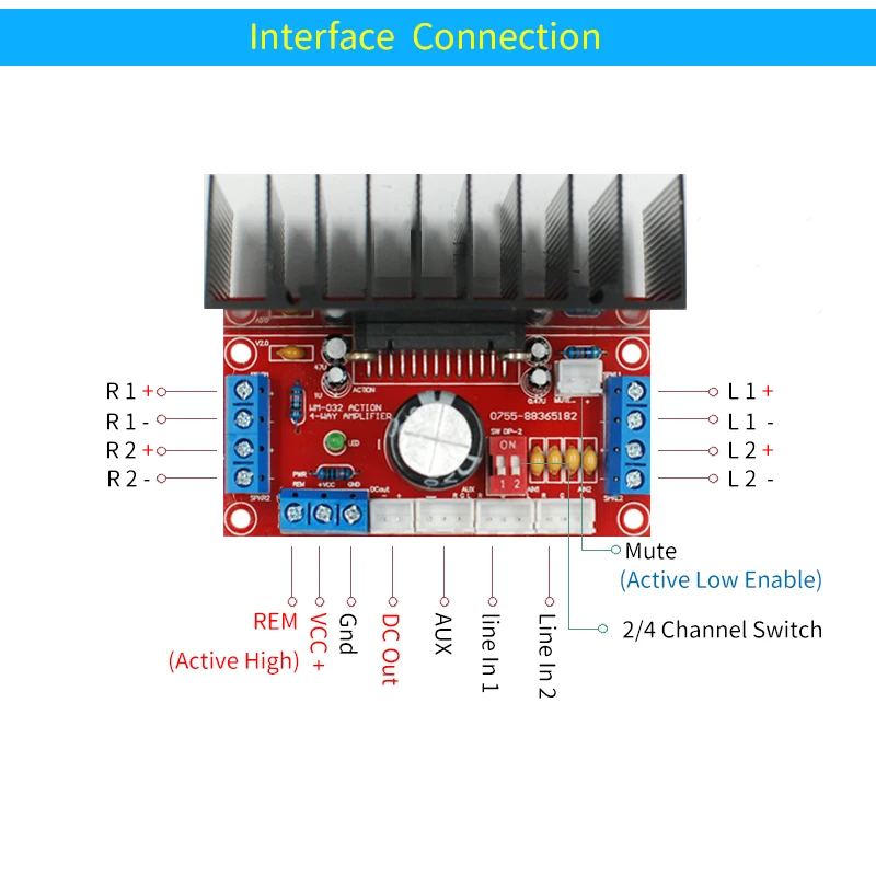 TDA7388 Audio Power Amplifier Board 4*41W 4.0 Channels Amplifiers HIFI Digital Four Channel Amp DIY Amp Audio System