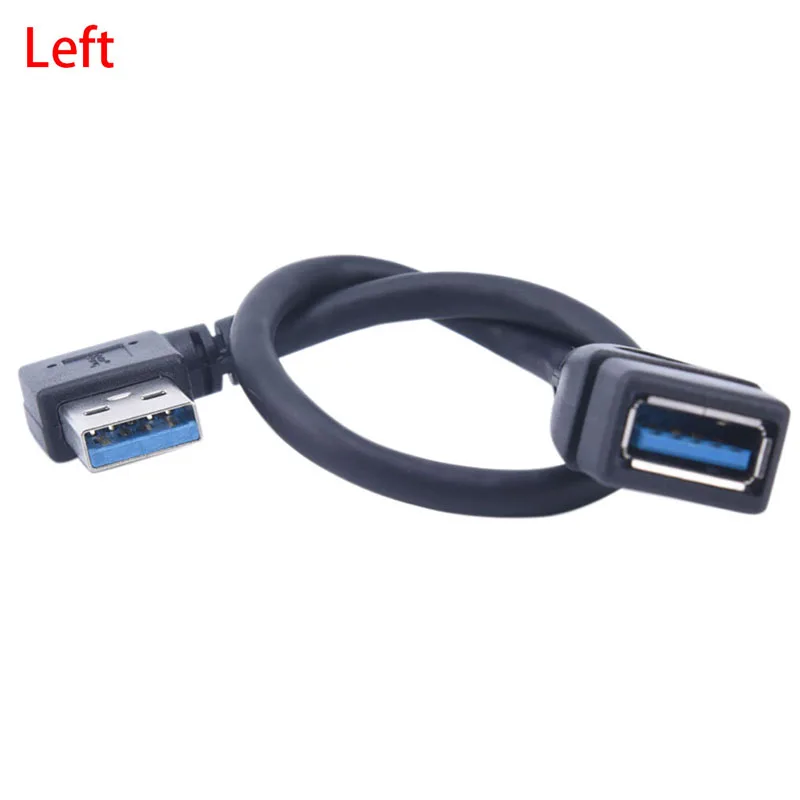 Cable Universal USB 3,0 macho A hembra, Cable de sincronización de datos de extensión de 90 grados, ángulo hacia arriba, izquierda/derecha, 20cm