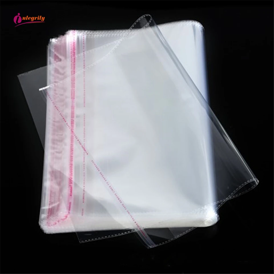 INTEGRITY 1000pcs various biggest sizes Clear Self Adhesive sealing Plastic Opp poly  Cookie Packing Resealable Packaging bags