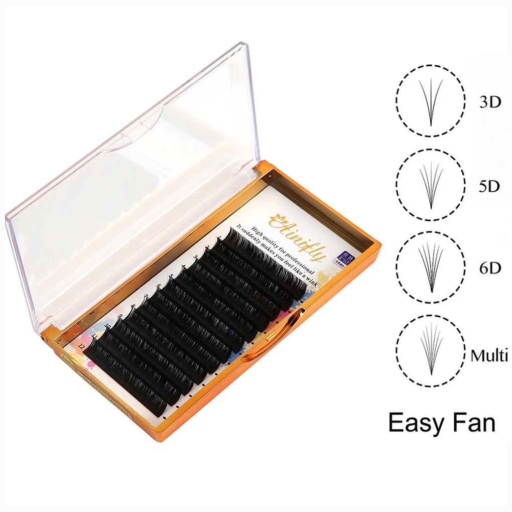 3D/5D/6D Easy Fan Volume Lashes Auto Bloom  Eyelash Bundles Loose Premade Fan 10D Cluster Eyelashes Individual Faux Mink Lashes