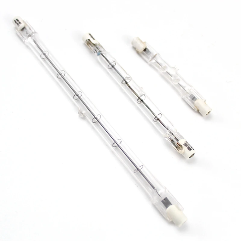 Bioelab tubi trasparenti officina 100W 500W 1000W 1500W lampadine alogene tradizionali 200-240Vac 78mm 118mm 189mm 8 pz/lotto