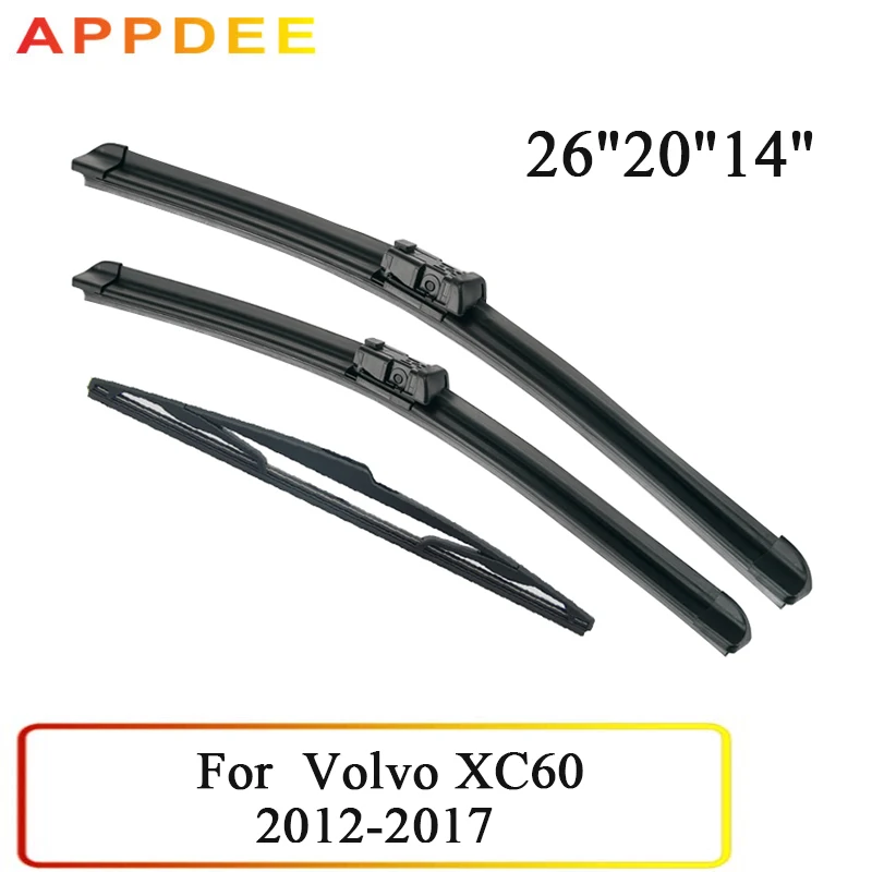 APPDEE Wiper Front & Rear Wiper Blades Set For Volvo XC60 2012-2017 2016 2015 Windshield Windscreen 26