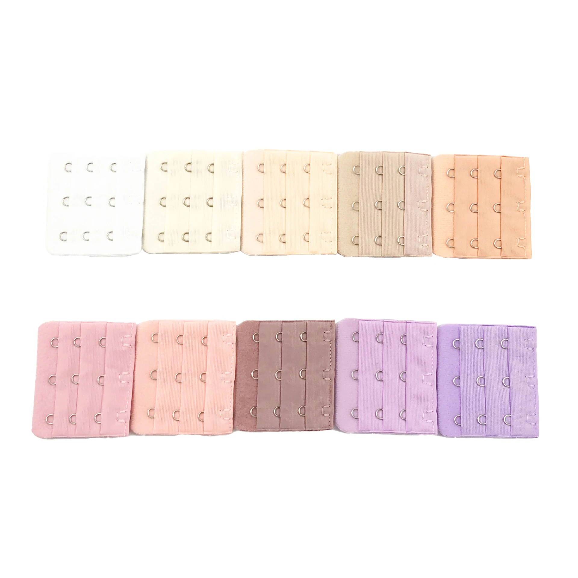 4 /8 /10PCS/ 3 Rows 3 Hook Stainless Steel Stretch Bra Extender Underwear Extension Buckle Adjustable Women's Bra Rear Buckle