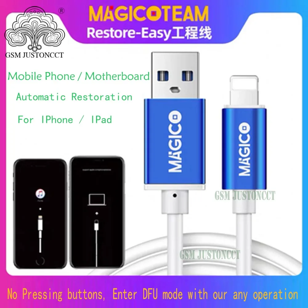 New MAGICO Restore-Easy Cable For IPhone IPad Automatic Update, AutomaticUpdate DFU Mode Online Check Serial Number