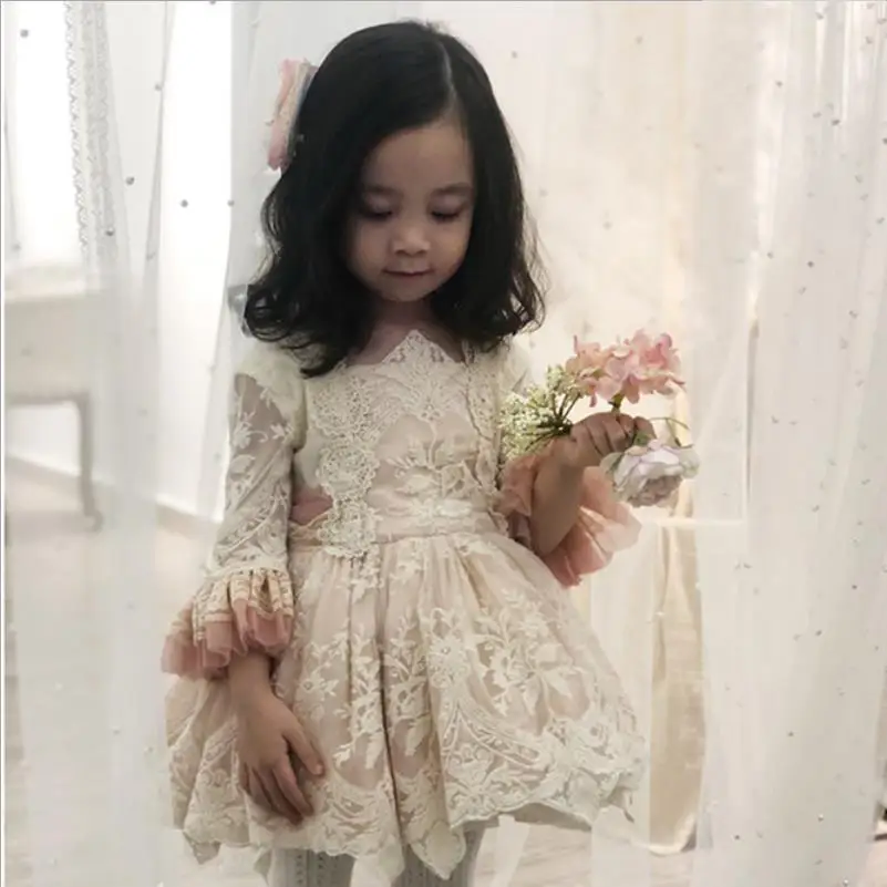 3PCS Baby Spring Summer Lace Vintage Palace Spanish Lolita Ball Gown Princess Dress for Girl Birthday Easter Wedding Party Y2735