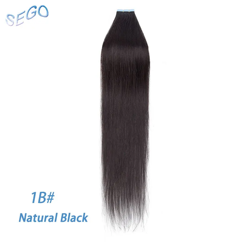 SEGO 2,5 g/Stück, gerade Tape-In-Haarverlängerungen, Echthaar, Skin Weft Tape Hair, nahtlos, unsichtbar, doppelseitiges Klebeband, 20 Stück – Detail 19