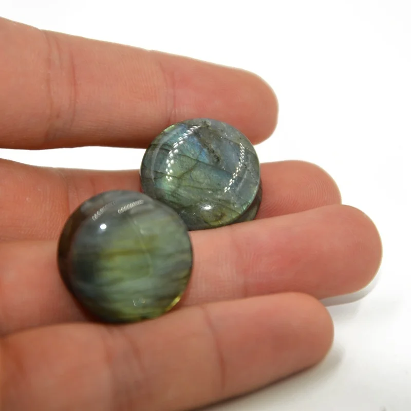 1Pair Natural Labradorite Stone Ear Flesh Tunnel Plugs Double&Single Flared Plug Glow Stone Ear Gauges Expander Ear Piercing