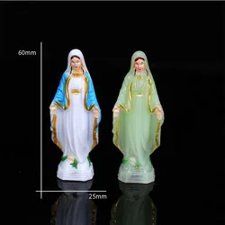 Catholic Plastic Blue Mary Statue Madonna Handmade Virgin Mary Statue Jesus Christmas Home Decoration Christmas Gift