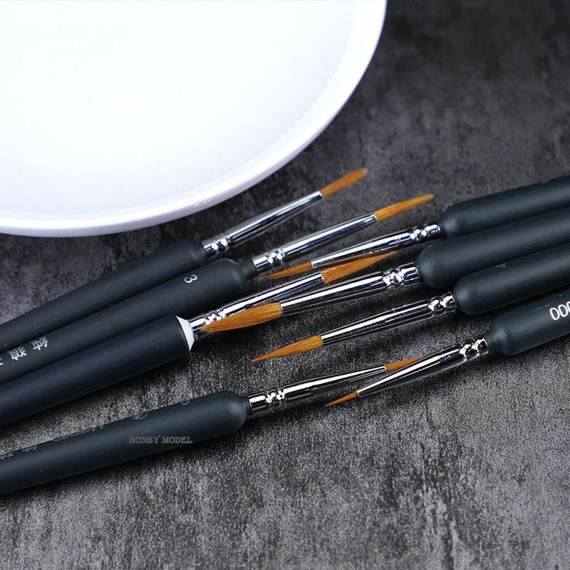 Model Nylon Hook Line Pen Art Drawing Brush Acrylic Watercolor Brush Painting Coloring Tools 3pcs/Set