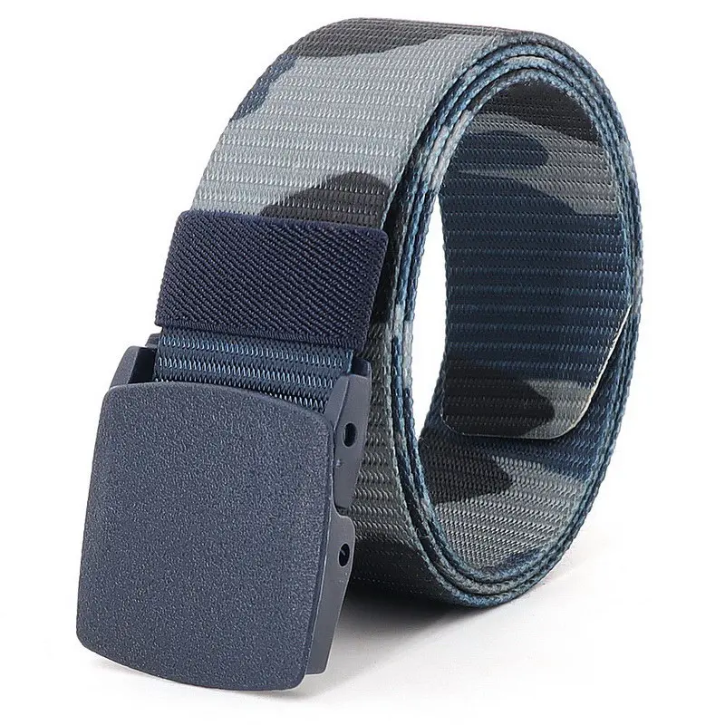 Mens POM Buckle Quick Drying Belts Fashion Camouflage Strap Nylon Army Military Outdoor Tactical Waist Cinto Sport Leisure 3.8cm