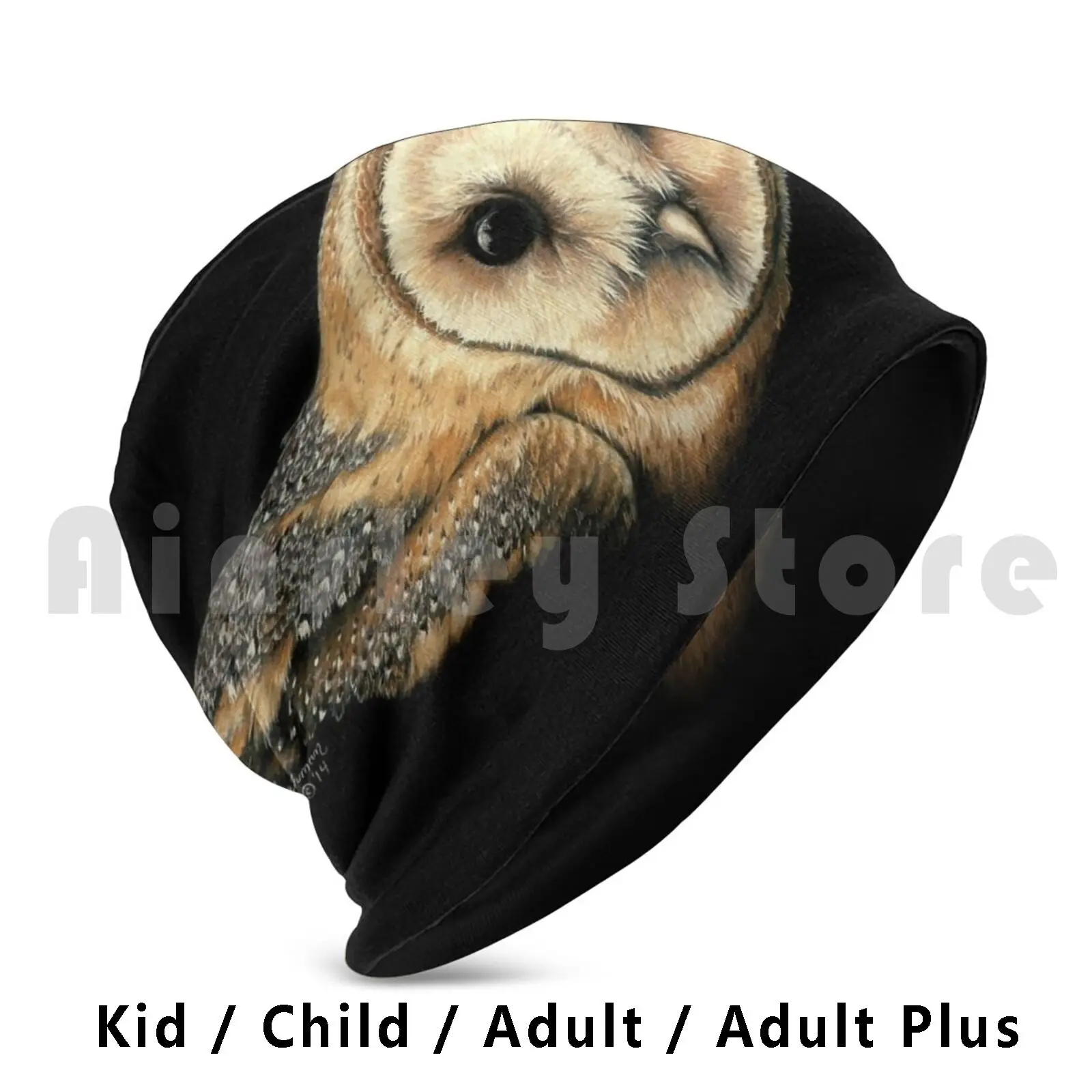 Amadan The Barn Owl Beanie Hedging Cap DIY Print Cushion West Coast Falconry Falconry Birds Of Prey Owl Barn Owl Raptors Night