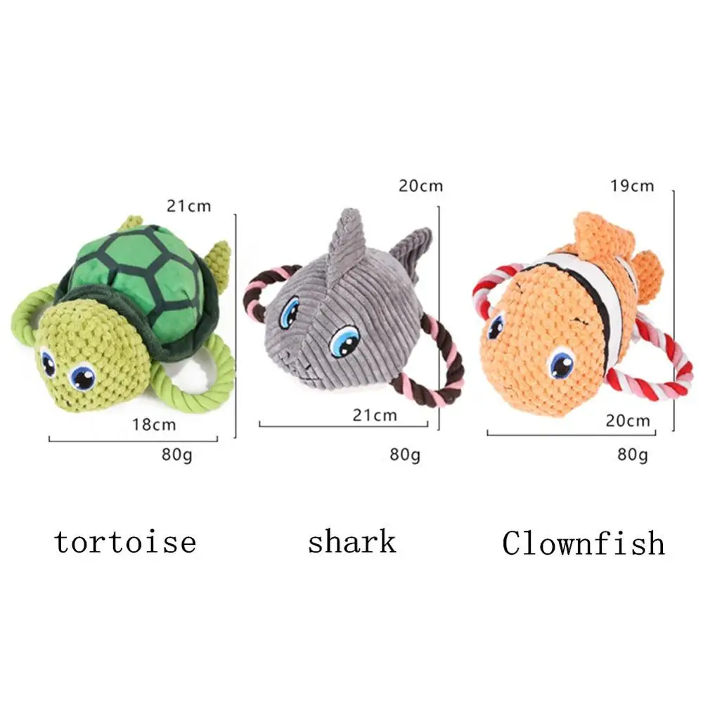 Cute Animals Shape Pet Toy Squeaking Stuffed Plush Toys For Dogs Cat Small Dog Chew Squeak Toy Puppy Tortoise Turtle Toy Gift