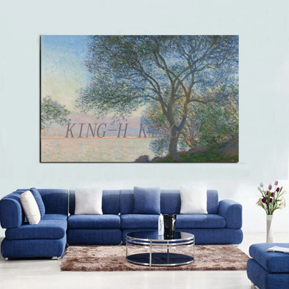 Scenery meadow, Claude monet oil painting copy landscape art hand-painted hotel lobby sofa in living in adornment wall paintings