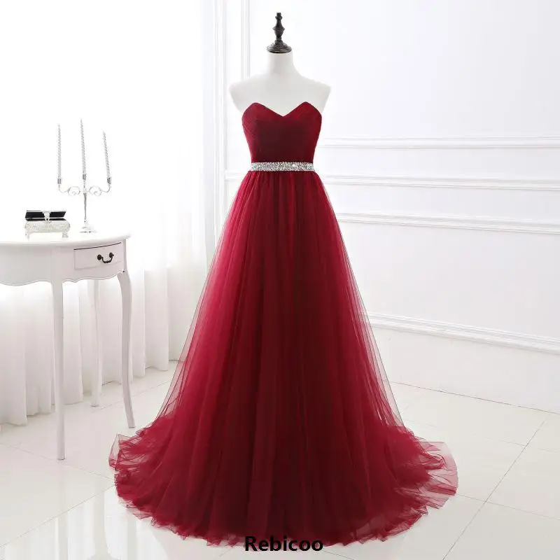 

Elegant Maxi Dress Women for Wedding Party Burgundy Strapless Long Dresses Evening Prom Party Dresses vestidos