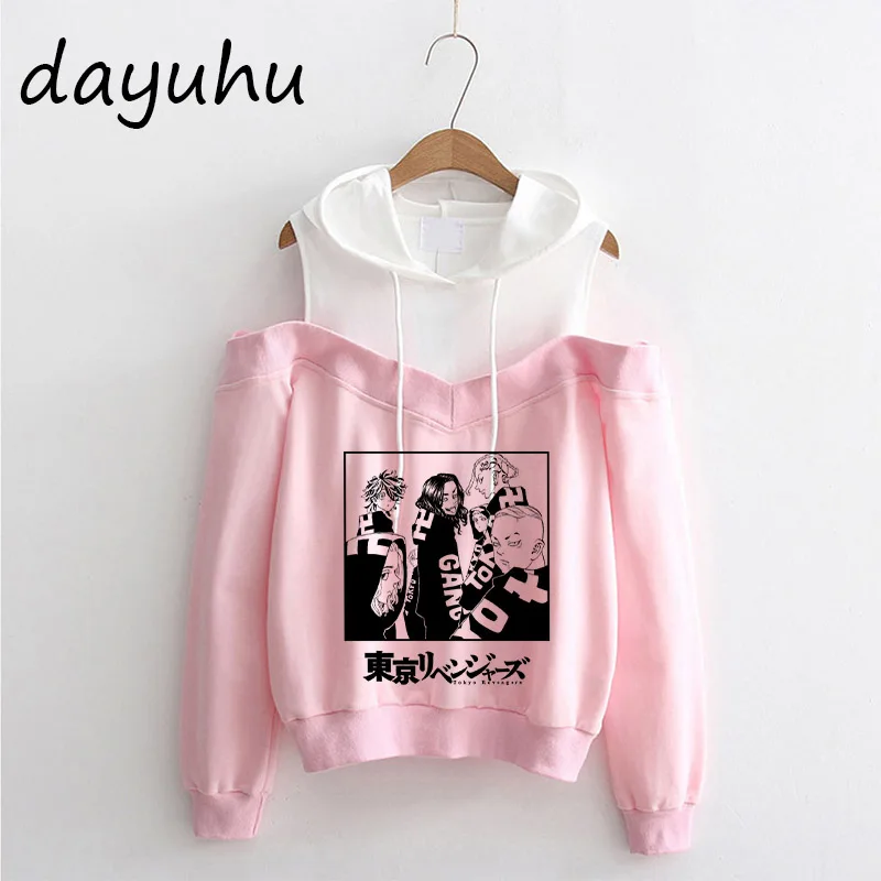 Manga Japanese Anime Tokyo Revengers Cosplay Cloak Hoodies Hanagaki Takemichi Ken Ryuguji Sweatshirts Off Shoulder Streetwear