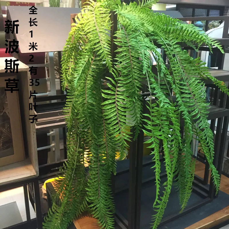 Hanging Plants Artificial Greenery Hanging Fern Grass Plants Green Wall Plant Silk Artificial Air Pine Needle Plants