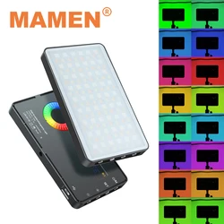 MAMEN 2500-8500K RGB Video Fill Light with 4 modes 4000mAh CRI 95+ Photographic Lighting for Camera Selfie Vlog Atmosphere Light