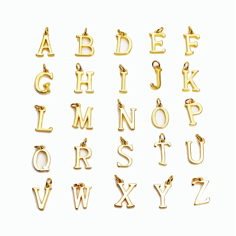

5 Pi a bag Горячая оптовая продажа девушка 26 английские буквы маленький кулон глянцевый позолоченный медальоны DIY браслет ожерелье аксессуары
