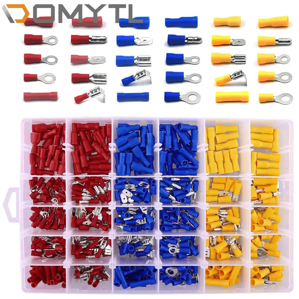 

480Pcs Electrical Wire Splice Cold Press Terminal Male Female End Pre-insulated