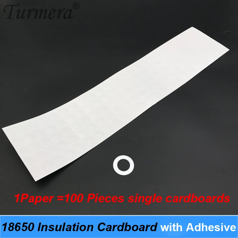 Turmera 100 Uds 70 Uds 1S 18650 cartón aislante de batería con adhesivo para batería 18650 parche de pegamento aislante positivo