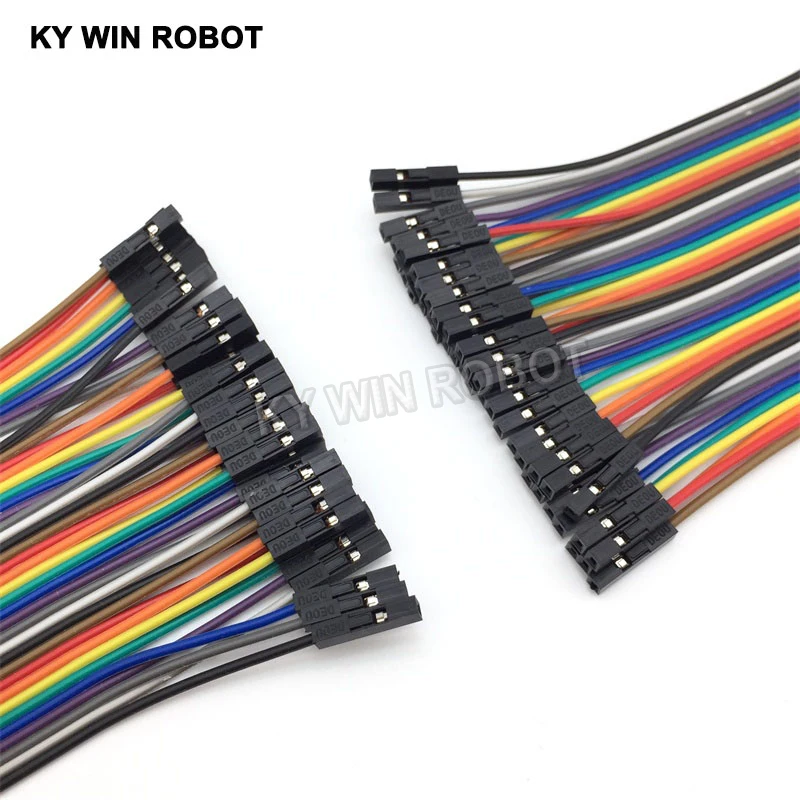 Dupont Line 10cm 2.54mm 1p-1p Pin Female to Female Color Breadboard Cable Jump Wire Jumper For Arduino 40pcs