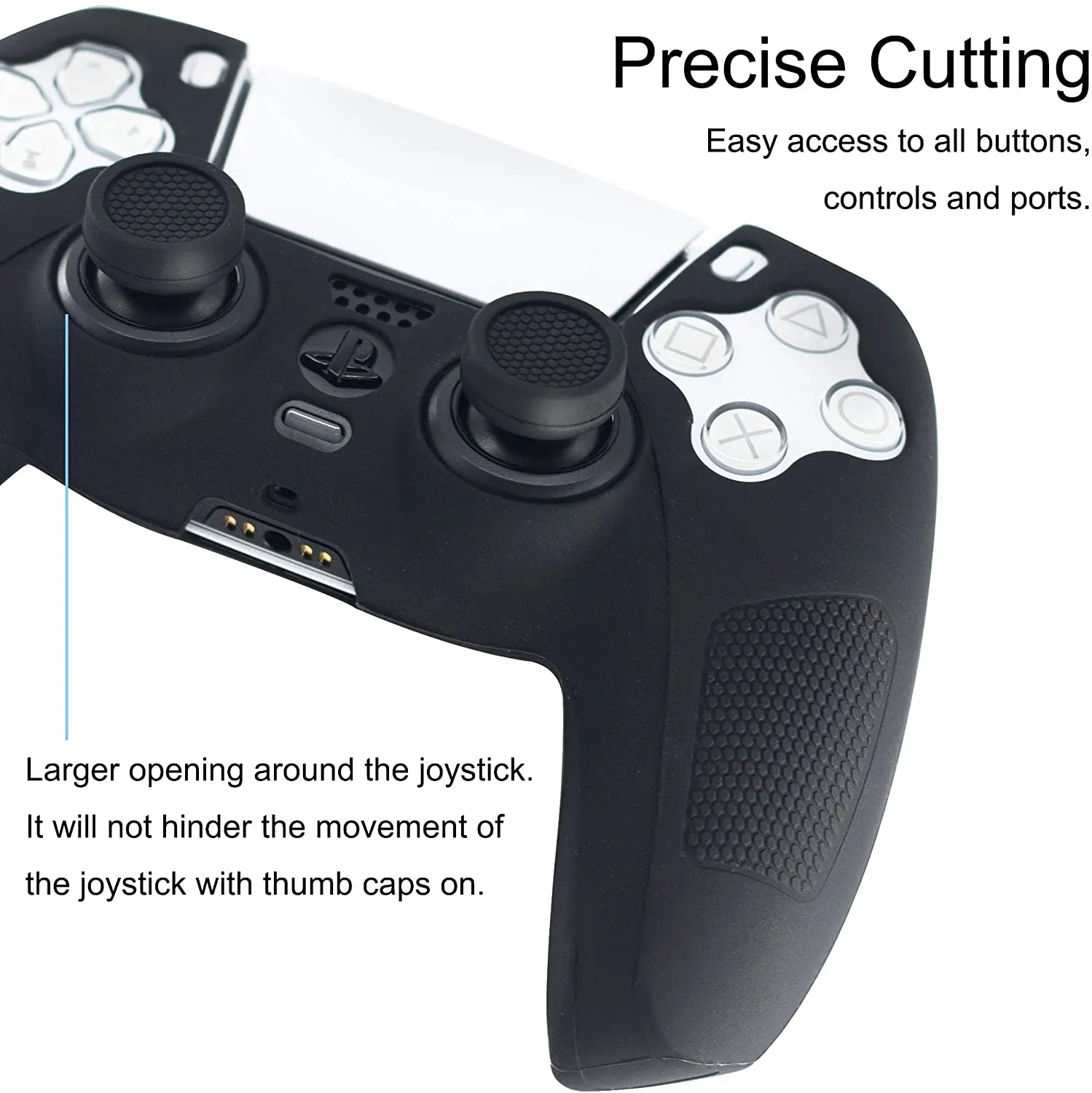 PS5 تحكم قبضة عدم الانزلاق الراحة سيليكون الجلد غطاء حامي حافظة لجهاز بلاي ستيشن 5 DualSense المقود المراقب