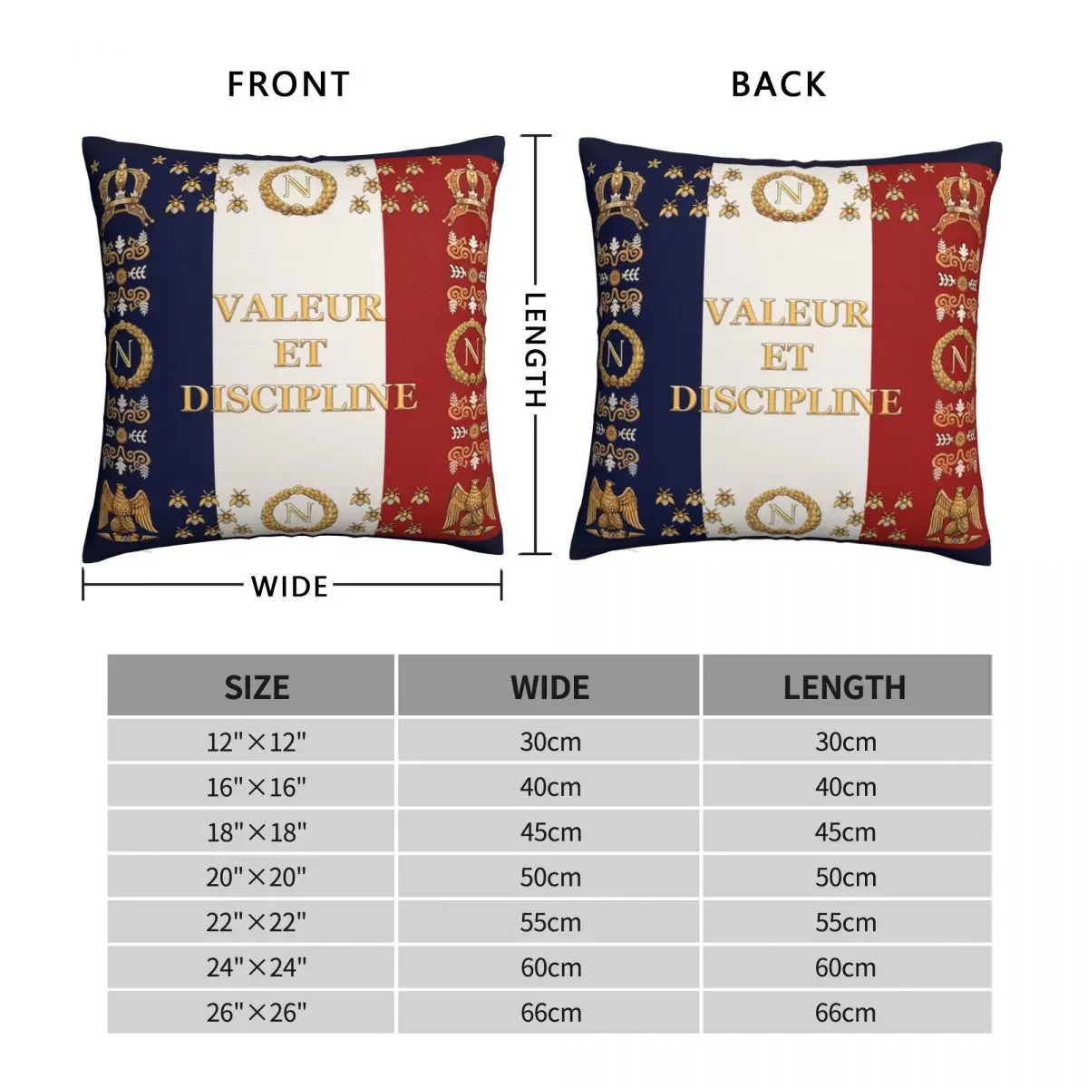 Napoleonic French Regimental Flag Pillowcase Polyester Linen Velvet Printed Zip Decor Throw Pillow Case Home Cushion Cover 18