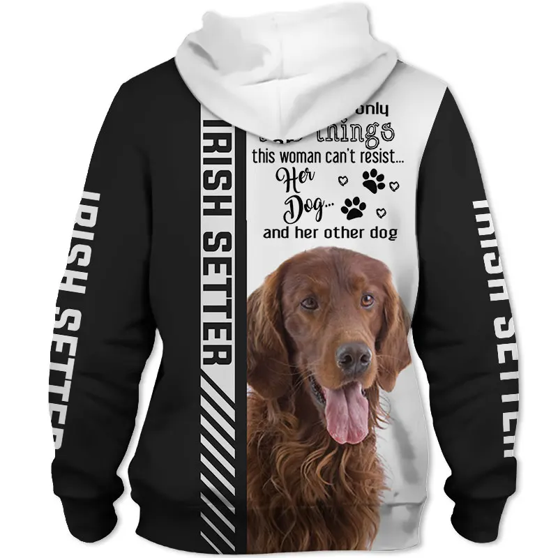 Irish Setter Dog 3D Printed Jacket Men/women Harajuku Hoodie Unisex Casual Streetwear Sweatshirt Pullover sudadera hombre J01