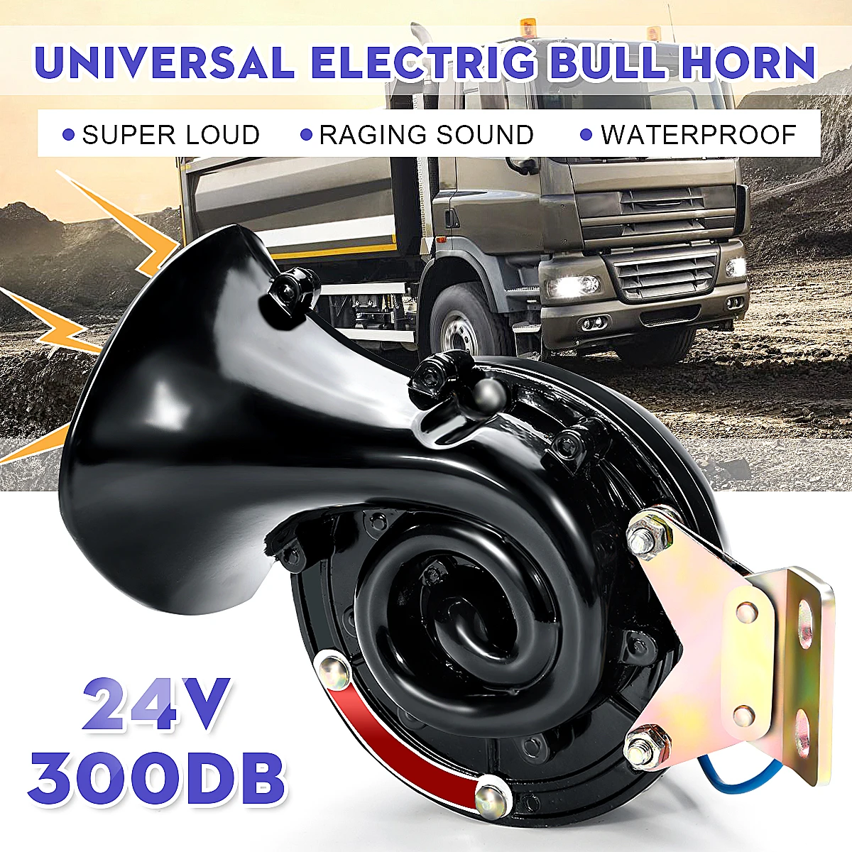 

Super Loud 300DB 12V 24V Electric Car Air Snail Bull Horn Raging Sound Car Styling Loud For Auto Vehicle Motorcycle Truck Boat