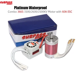 Platinum Waterproof Combo 3665 3100KV 2600KV 2100KV motore Brushless con ESC 60A per RC Car 1/10 Motor RC Rock Crawler