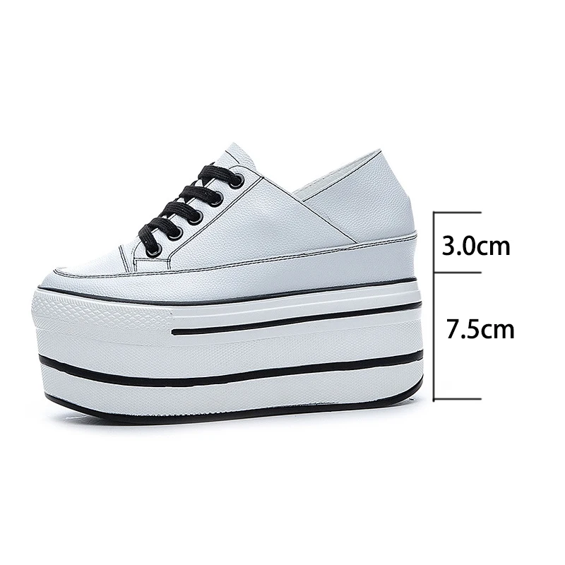 Fujin Genuine Height Increased Super High Platform Casual Sports Women Casual Shoes Wedge Heel Increased Heel Slip on Sneakers