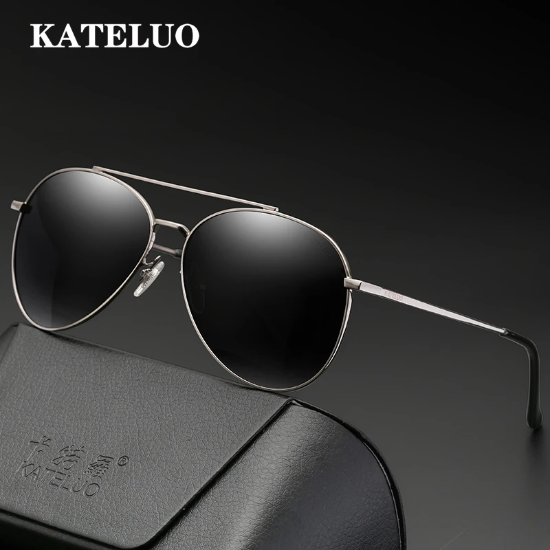 

KATELUO Brand Polarized Men's Pilot Sunglasses Alloy Male Classical Sun Glasses Eyewear Accessories For Men Oculos 7701