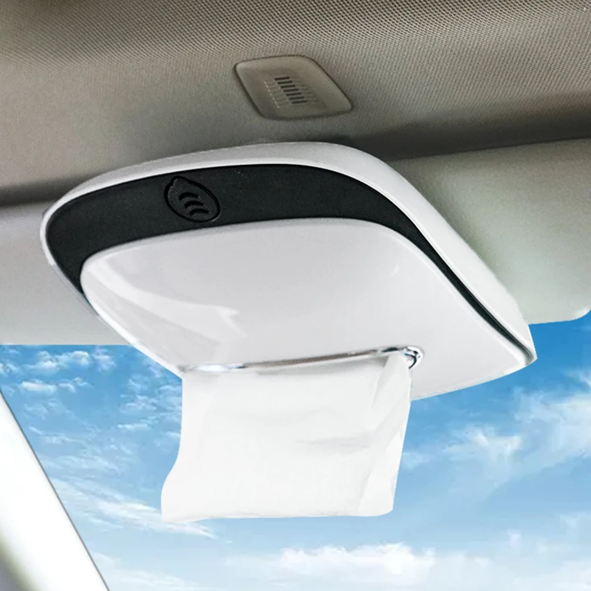 Car Tissue Holder, Sun Visor Napkin Holder, Car Back Seat Hanging Tissue Boxes Holder with 11- Digits Phone Number Display