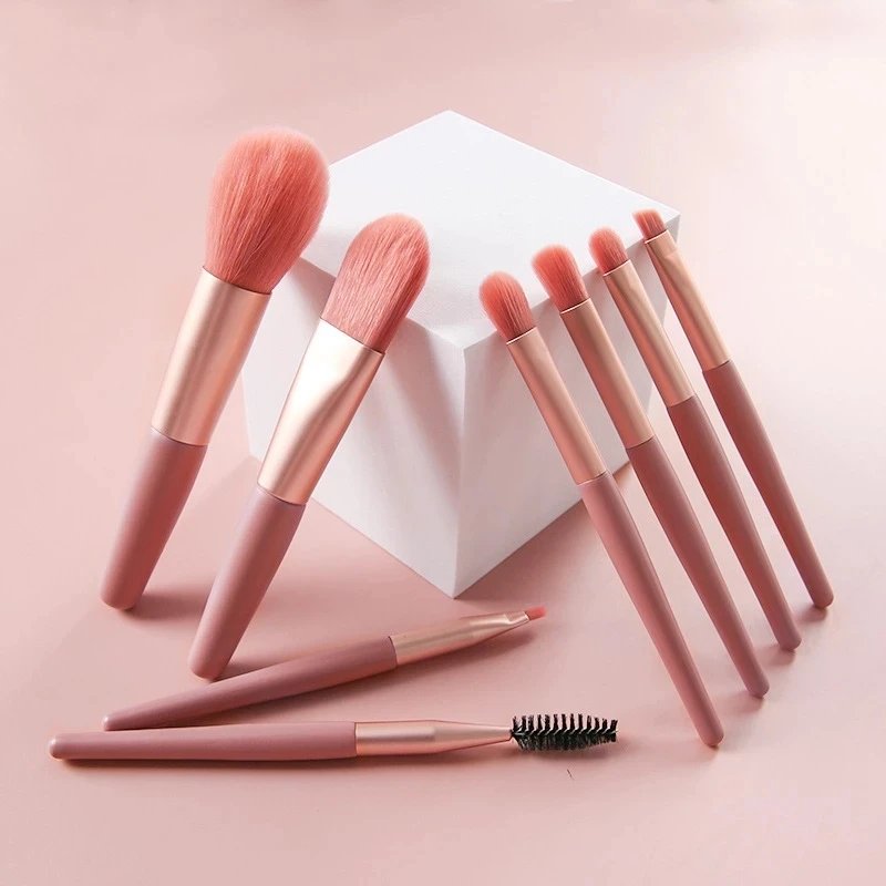 8Pcs Mini Travel Women Unicorn Makeup Brush Set Portable Soft Concealer Beauty Foundation Eye Shadow Tool Eyelash Brush With Bag