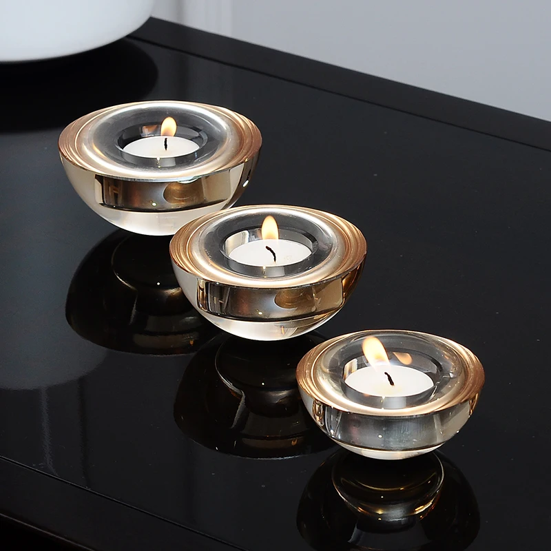 

Creative Crystal Dome Glass Candle Holder, Wedding Decor, Table Centerpieces, Coffee Candlestick, Home Decoration