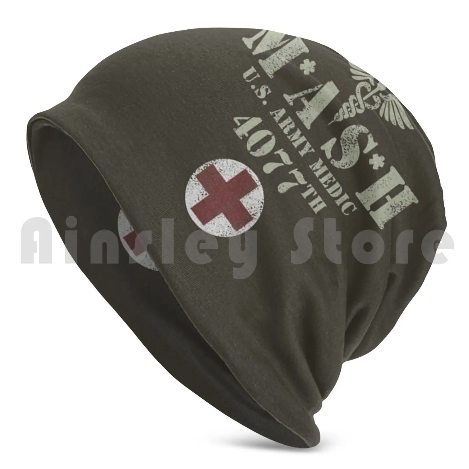 Mash ( Distressed Design ) Beanie Hedging Cap DIY Print Cushion Mash 4077 4077th Mash 4077 Hawkeye Kinger Alan Alda War