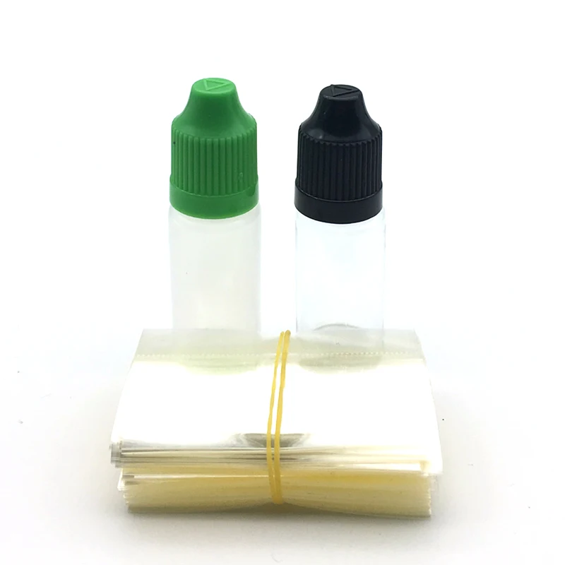 

Promotion PVC Shrink wrap film for 10ml E-juice E-liquid Plastic Dropper Bottles Clear Pvc Shrink Sleeve Seals Heat Shrinkable