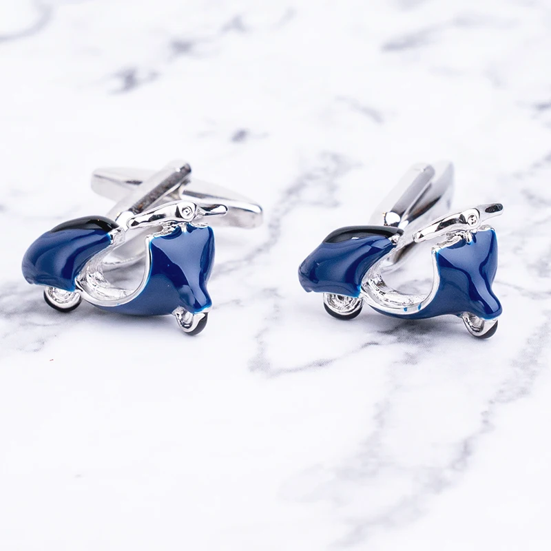 High Quality Motorbike Cufflinks 4 Colors Enamel Scooter Cuff Buttons For Men Shirt Business Wedding Birthday Gift