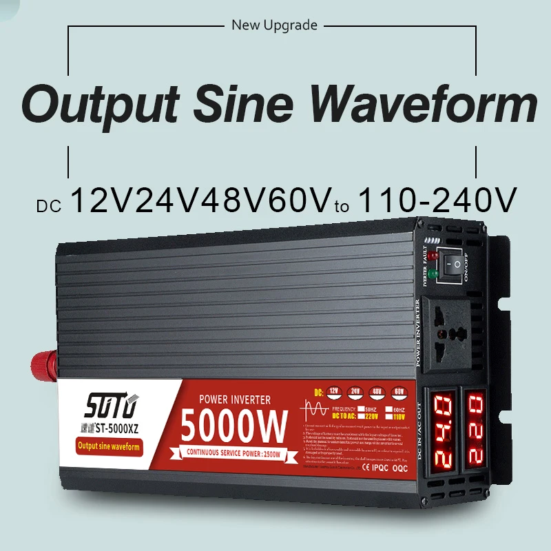 Pure sine wave inverter 12V DC to 220V AC converter power supply for vehicle mounted micro solar inverter 2500W3000W4000W5000W