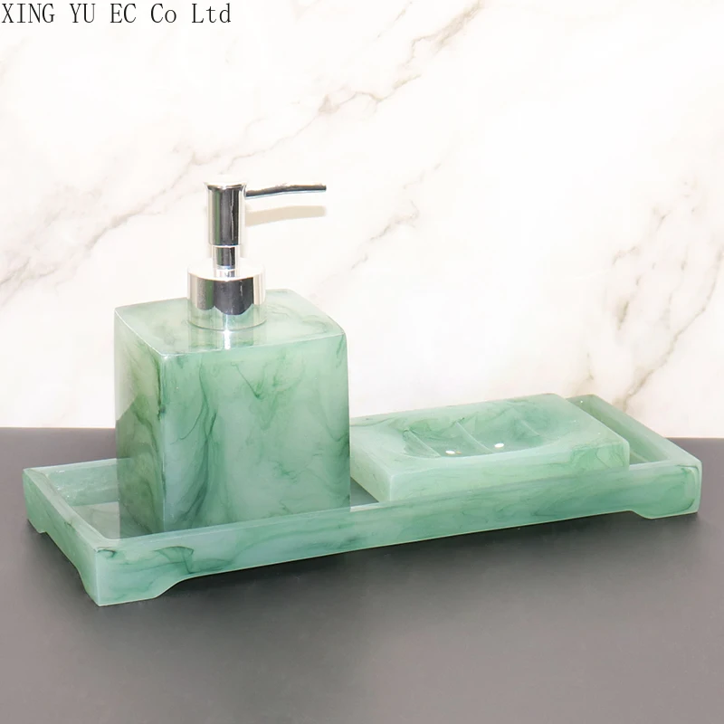 

Bathroom Supplies Set Marble Pattern Lotion Bottle Soap Dish Storage Tray Kitchen Hand Sanitizer Bottle Bathroom Decoration