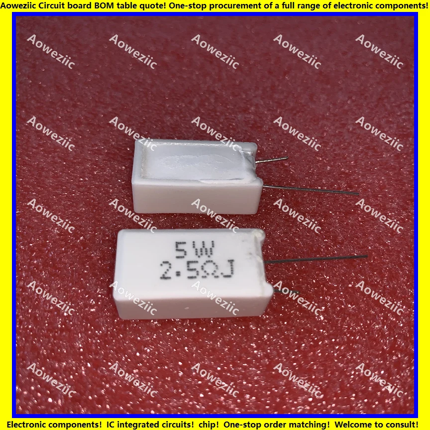 10Pcs RX27-5 SQM 수직 시멘트 저항 5W2.5ohm 5W2R5J 5W2.5RJ 5W2.5ΩJ 세라믹 저항 정밀도 ± 5% 힘 저항