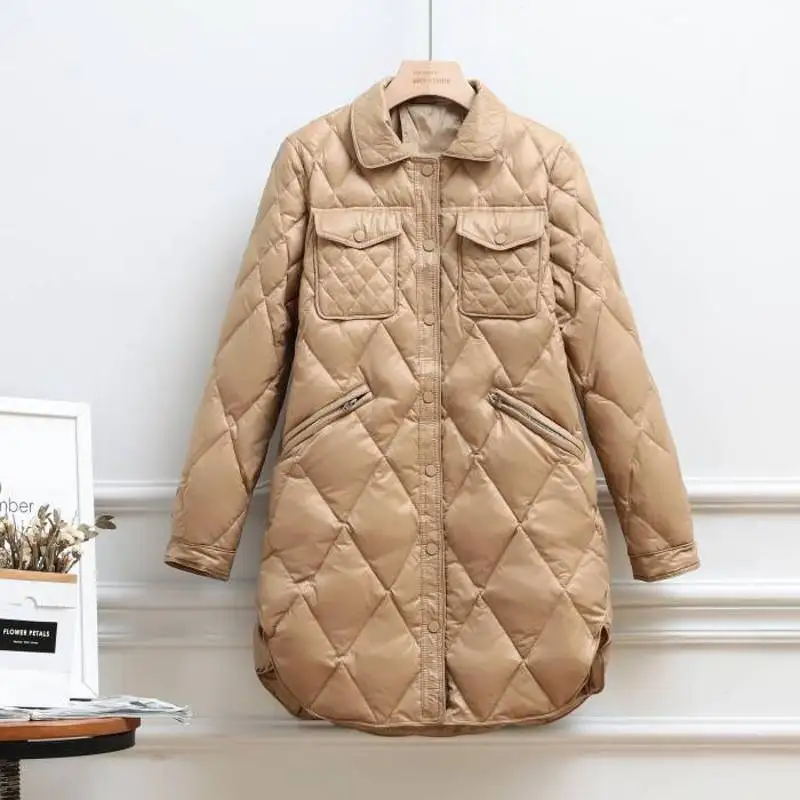 Hot Winter 90% White Duck Down Jacket Women Long Oversize Puffer Coat Ultra Light Female Puffer Feather Parkas Outwear